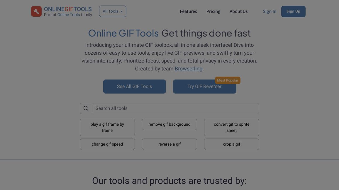 Screenshot of Online GIF Tools