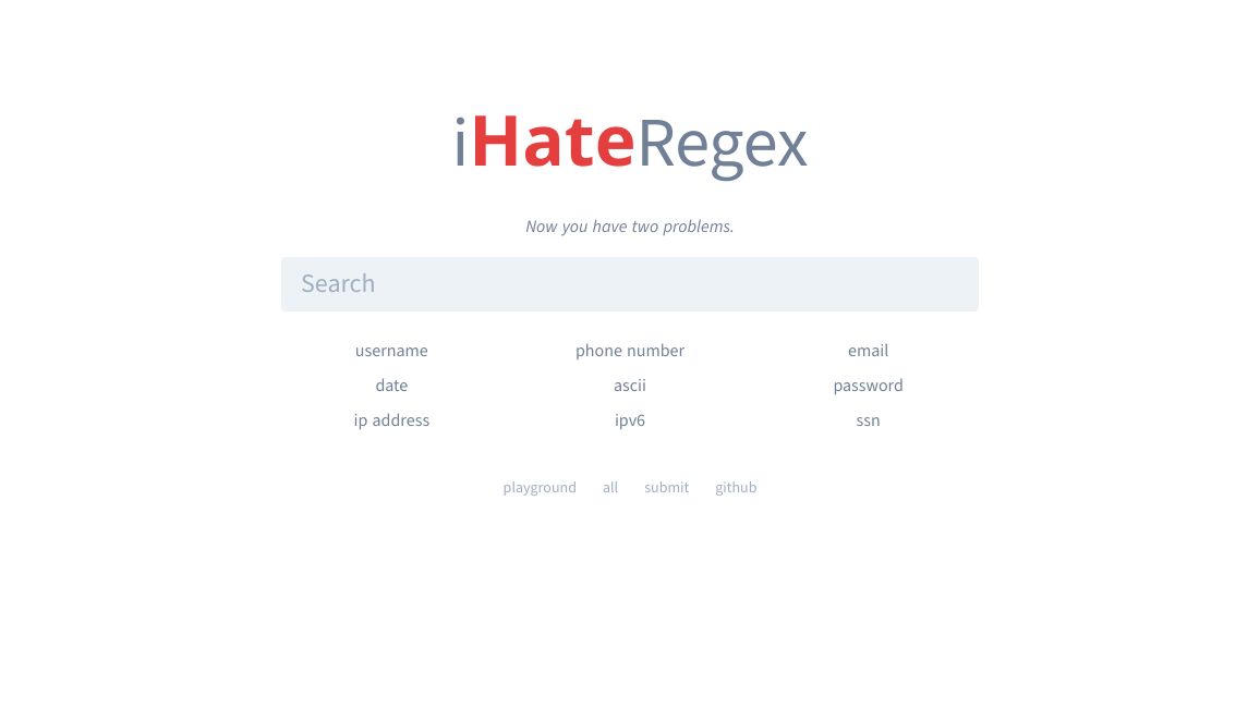 Screenshot of iHateRegex