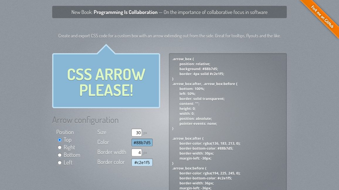 Screenshot of CSS Arrow Please