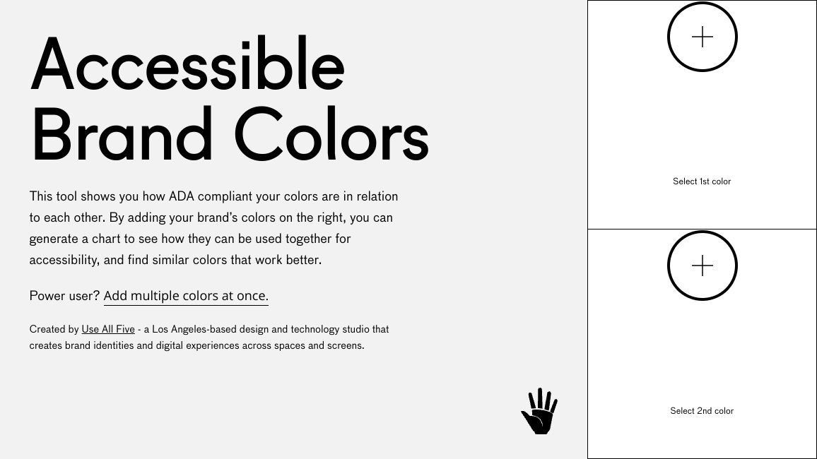 Screenshot of Accessible Brand Colors