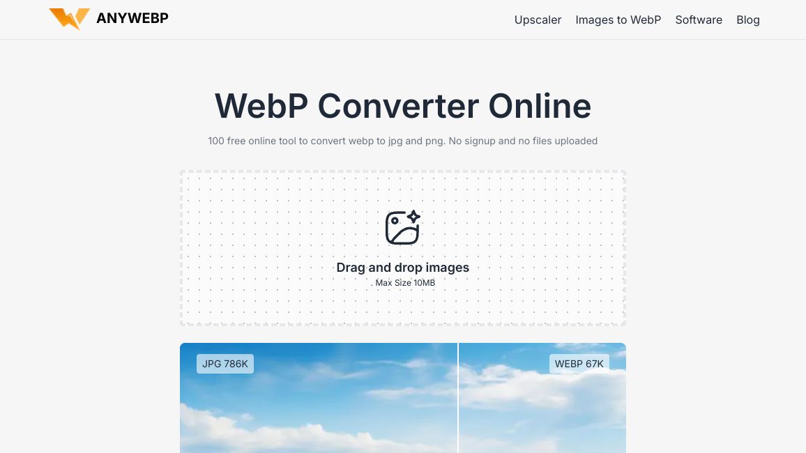 Screenshot of AnyWebP