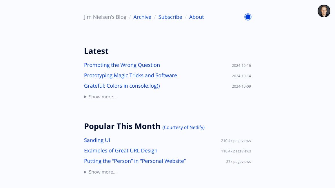 Page screenshot of blog.jim-nielsen.com/