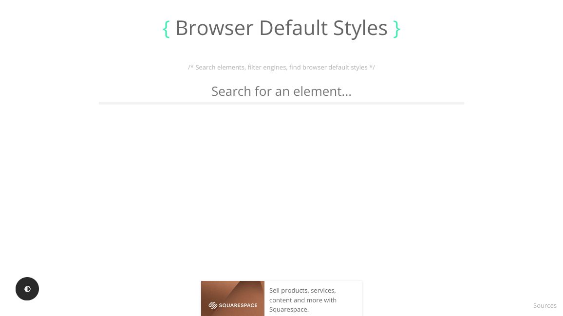 Screenshot of Browser Default Styles