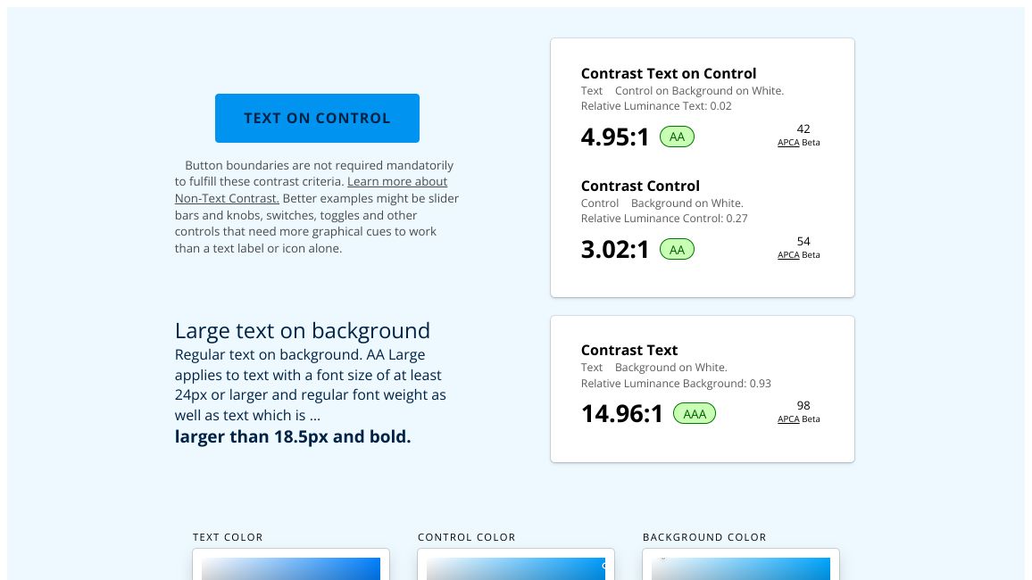 Screenshot of Contrast Checker