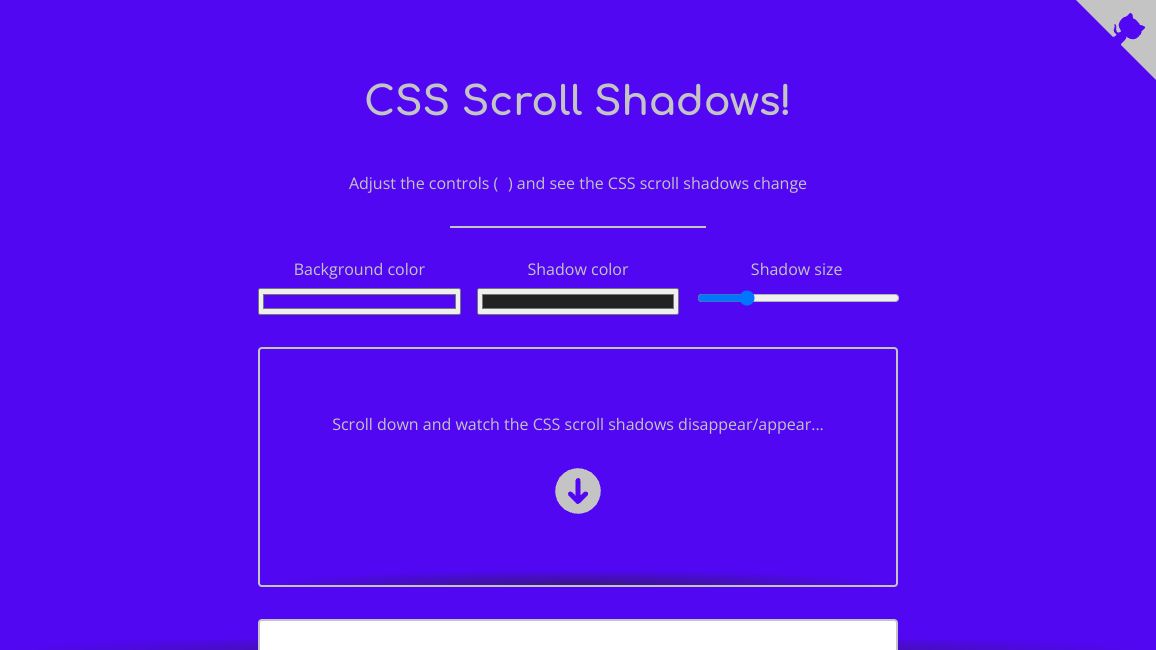 Screenshot of CSS Scroll Shadows