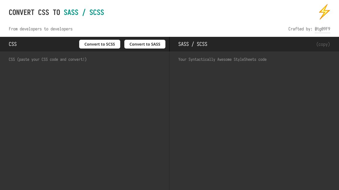 Screenshot of css2sass