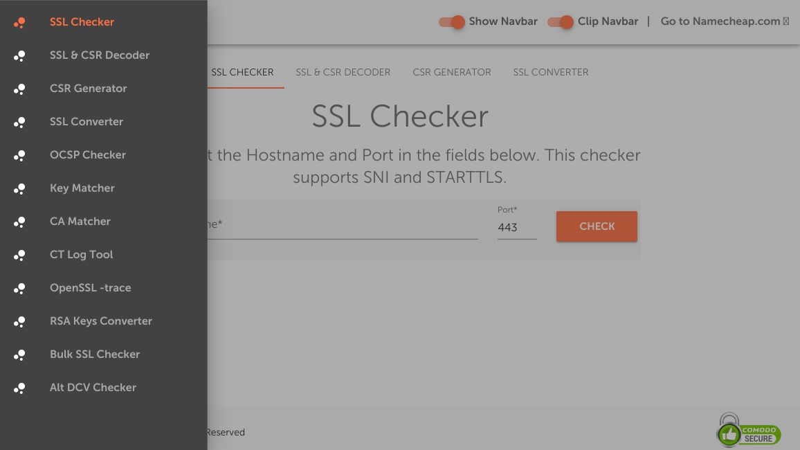 Screenshot of SSL Checker