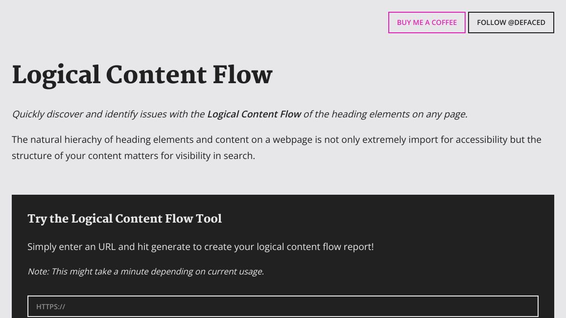 Screenshot of Logical Content Flow