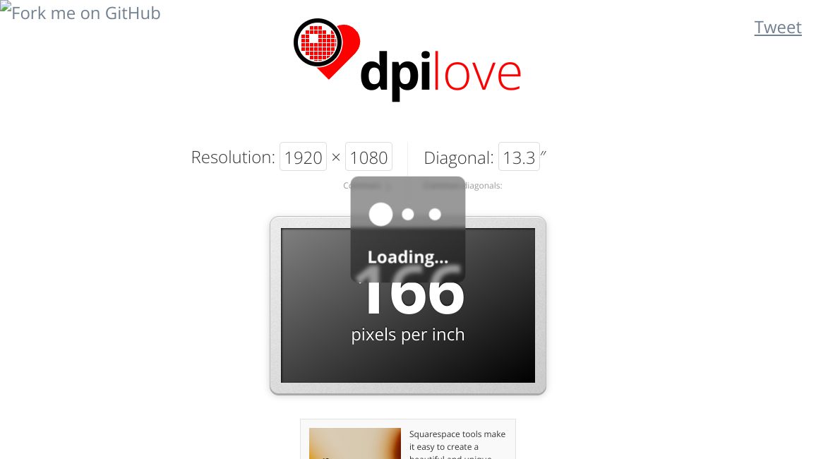 Screenshot of dpilove