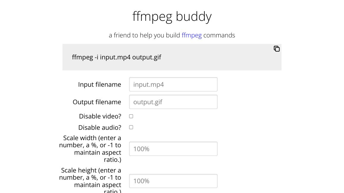 Screenshot of ffmpeg buddy