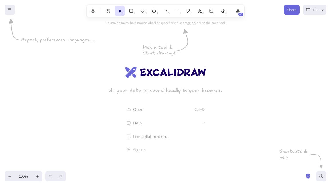 Screenshot of ExcaliDraw