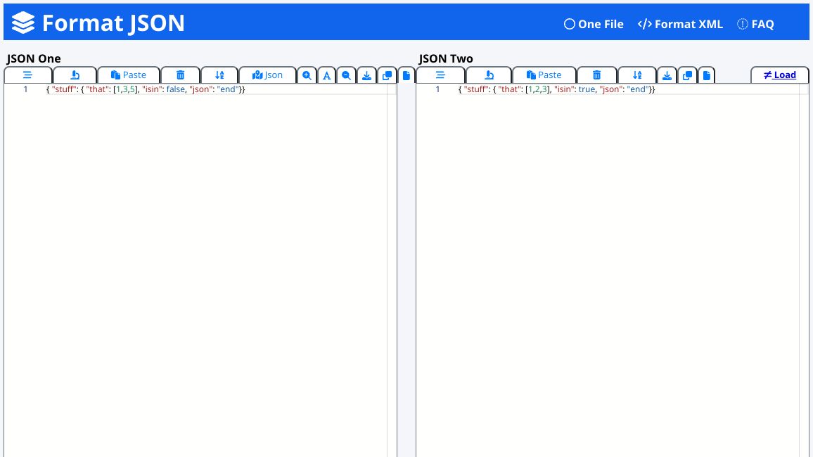 Screenshot of Format JSON