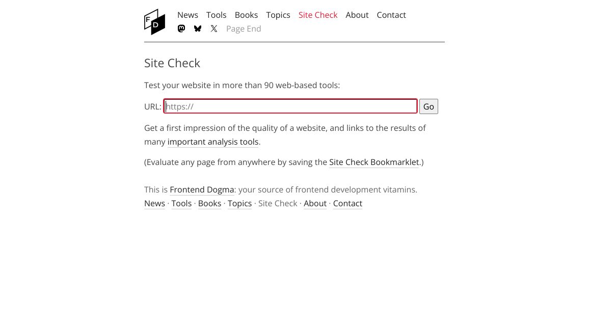 Screenshot of Frontend Dogma Site Check