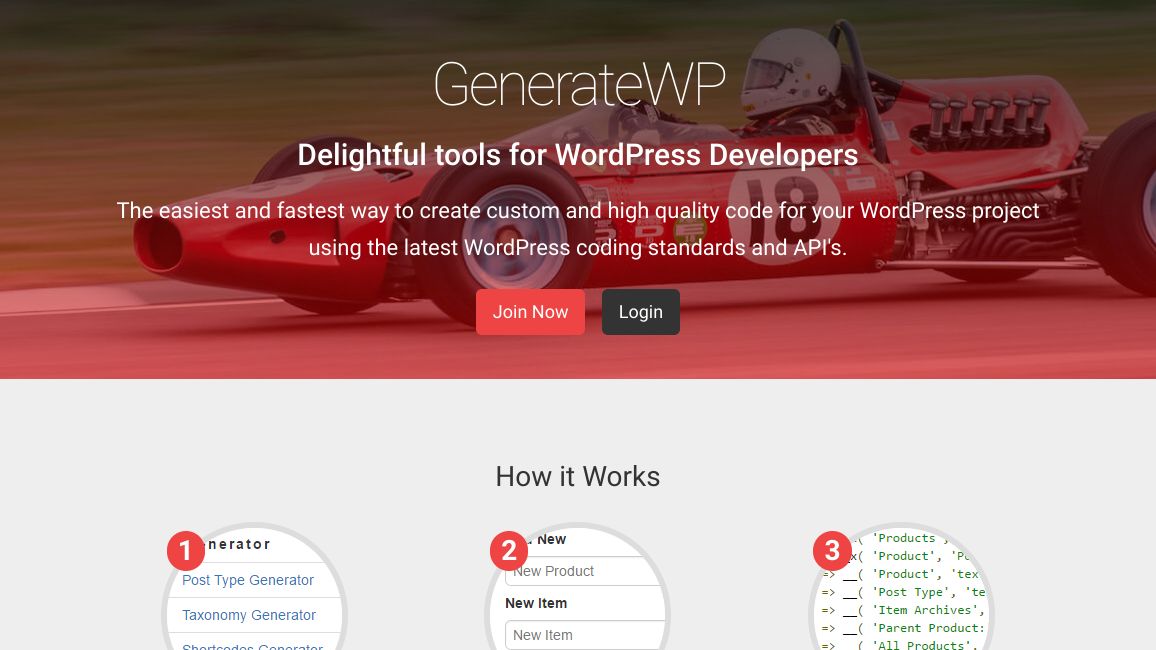 Screenshot of GenerateWP.com