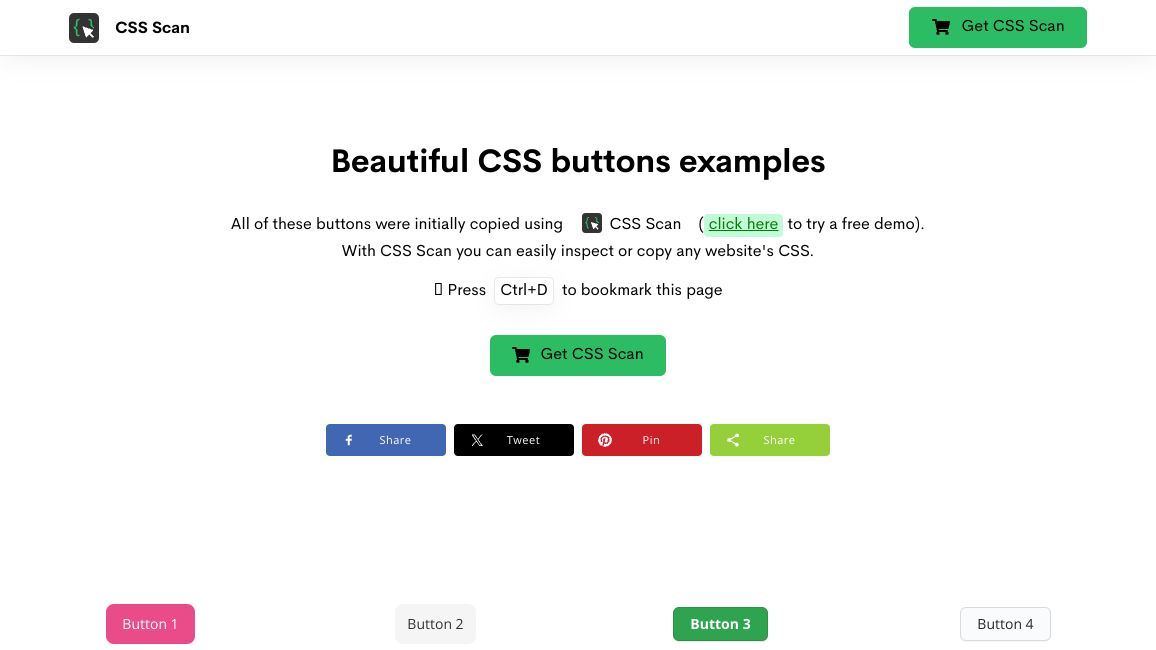 Screenshot of Beautiful CSS buttons examples