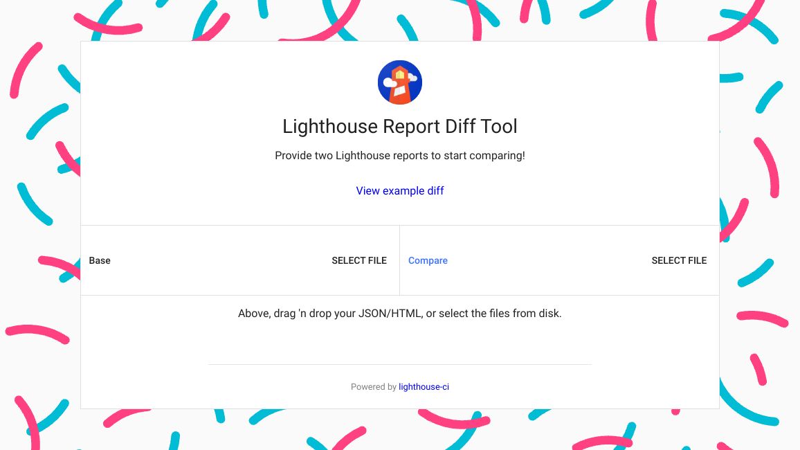 Screenshot of Lighthouse CI Diff