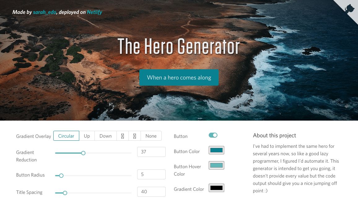 Screenshot of The Hero Generator