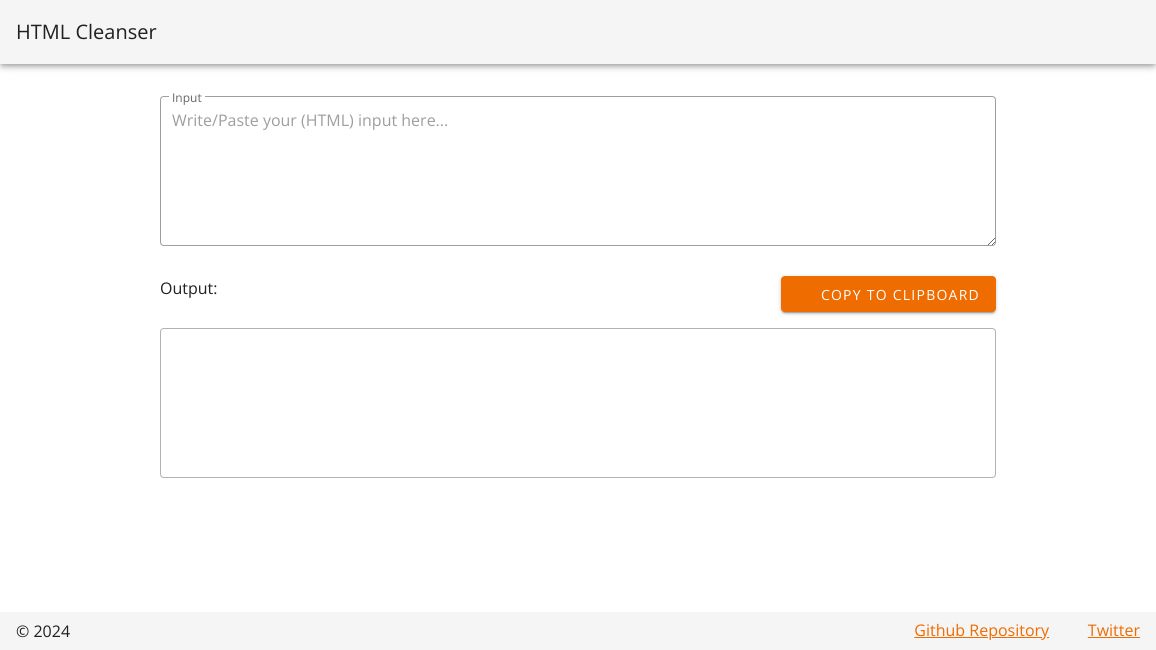 Screenshot of HTML Cleanser ✨
