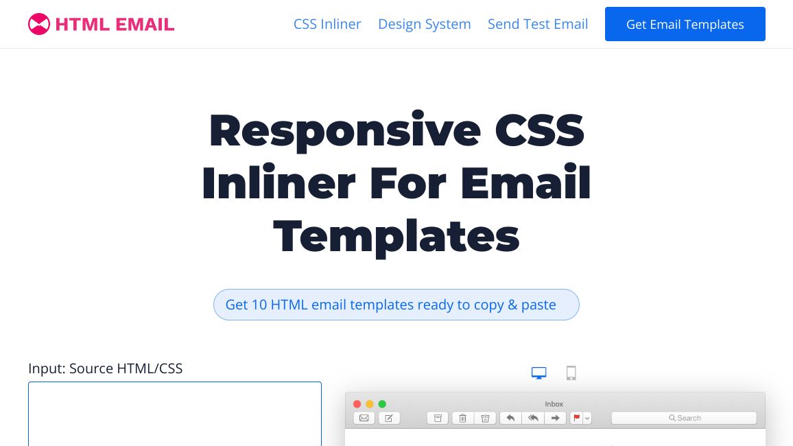 Screenshot of Responsive Email CSS Inliner