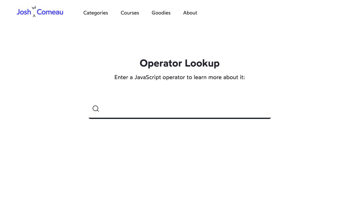 Screenshot of Operator Lookup