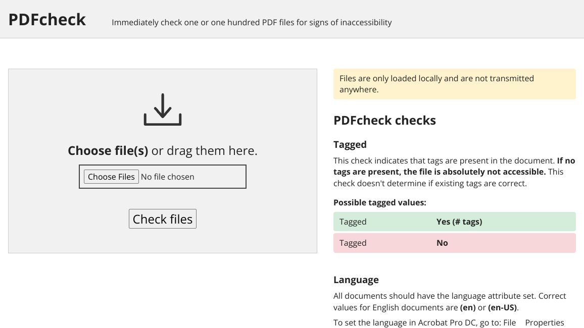 Screenshot of PDFcheck