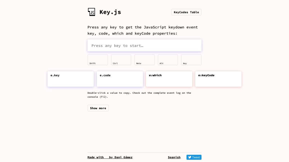 Screenshot of key.js