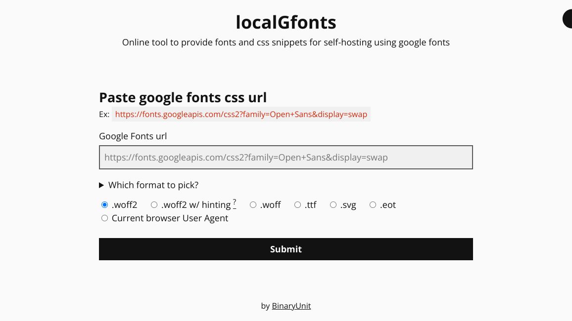 Screenshot of localGfonts