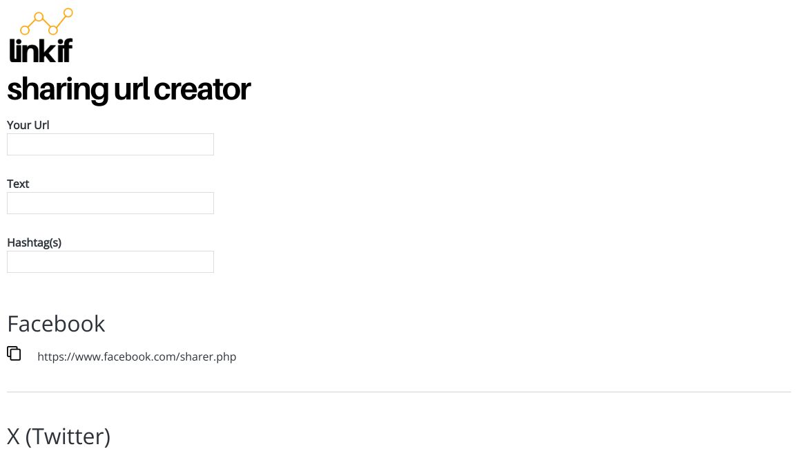 Screenshot of Link-if social URL creator
