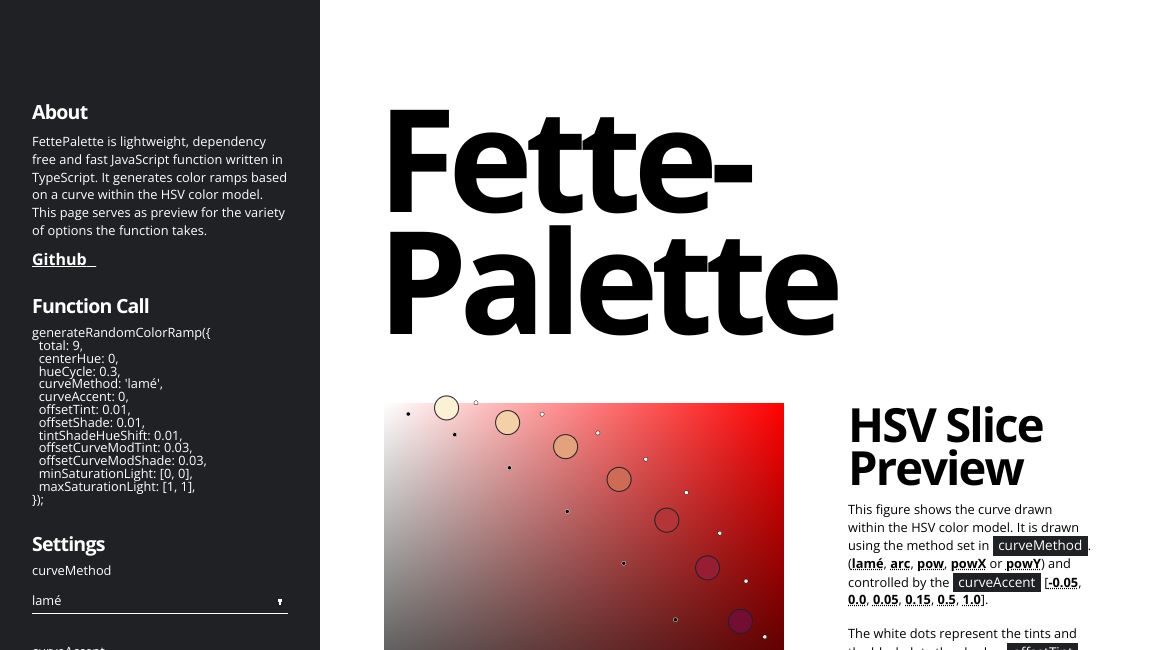 Screenshot of Fette­Palette