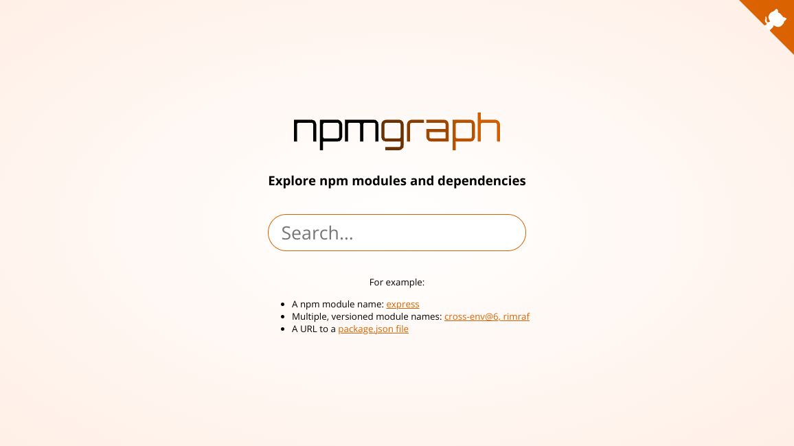 Screenshot of npmgraph