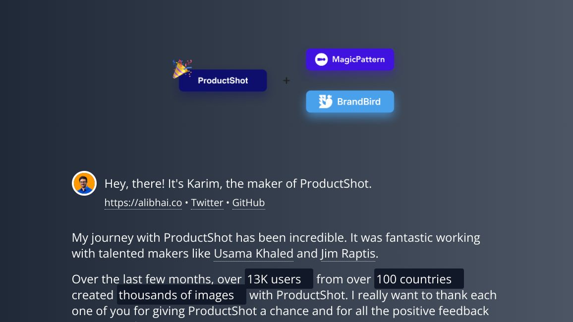 Screenshot of ProductShot