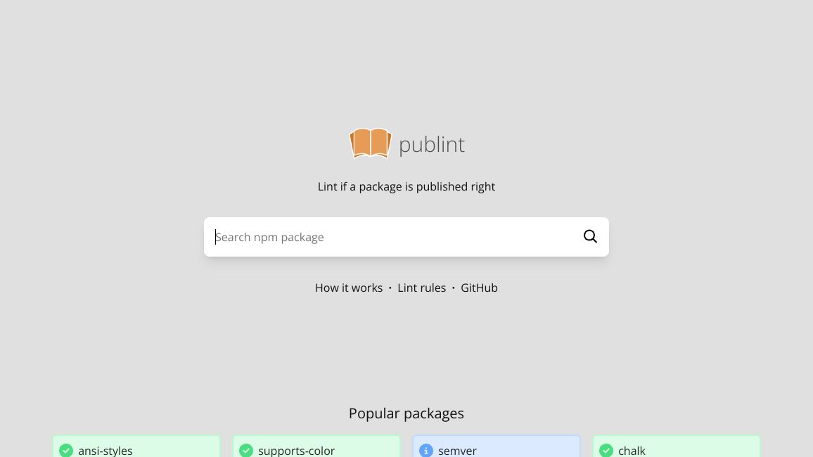 Screenshot of publint