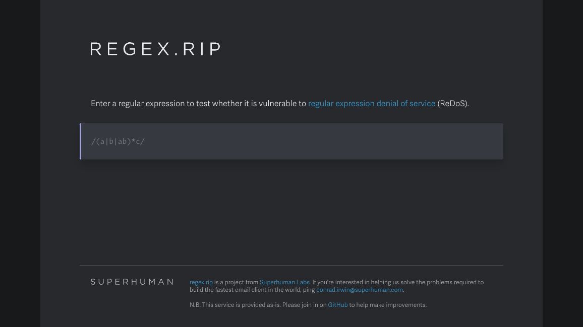 Screenshot of regex.rip