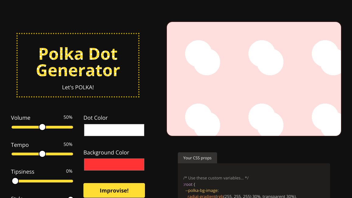 Screenshot of Polka Dot Generator