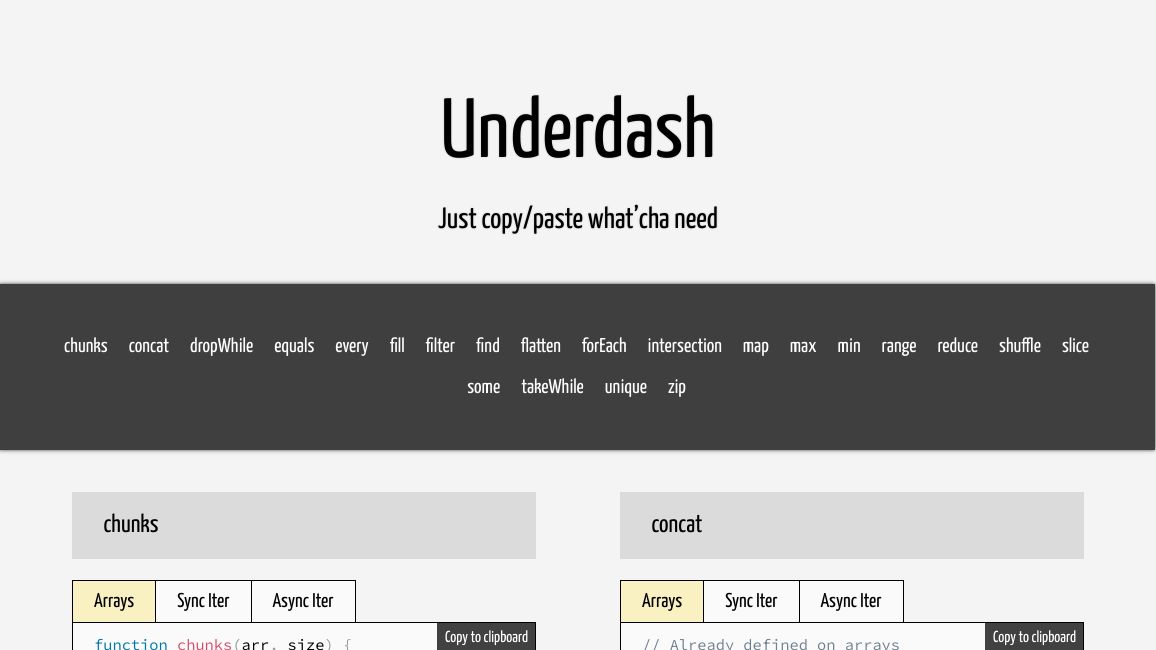 Screenshot of Underdash