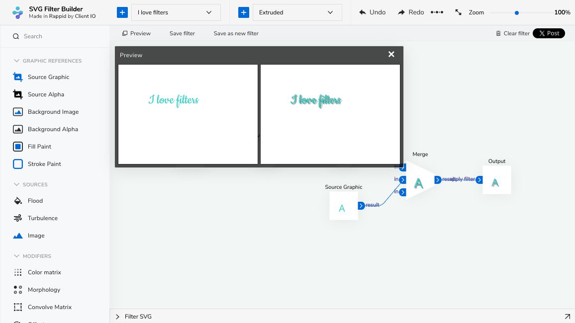 Screenshot of SVG Filter Builder