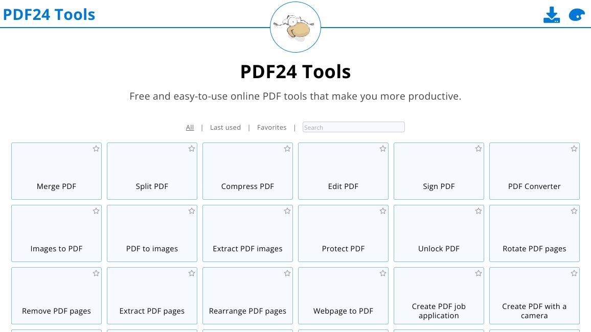 Screenshot of PDF24 Tools