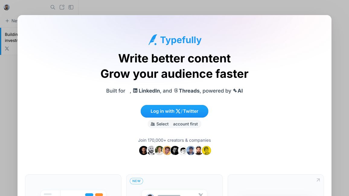 Screenshot of Typefully