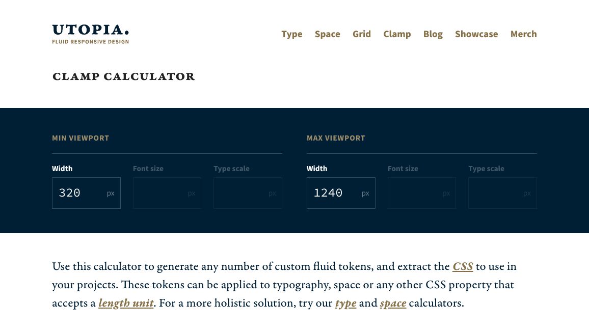 Screenshot of Clamp Calculator