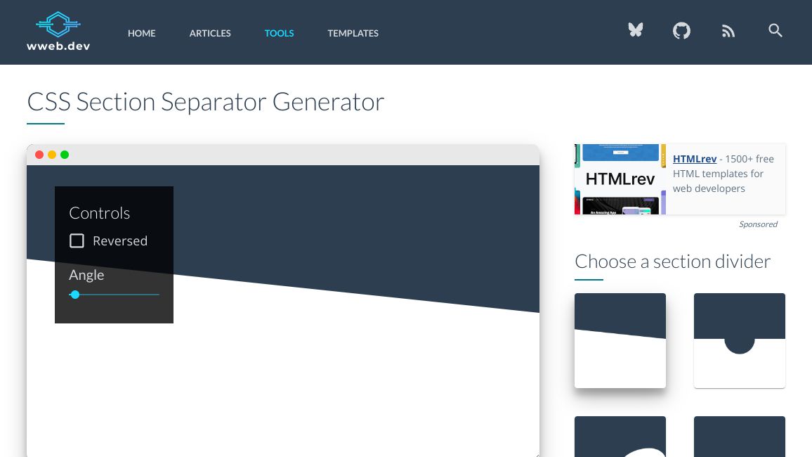 Screenshot of separator-generator