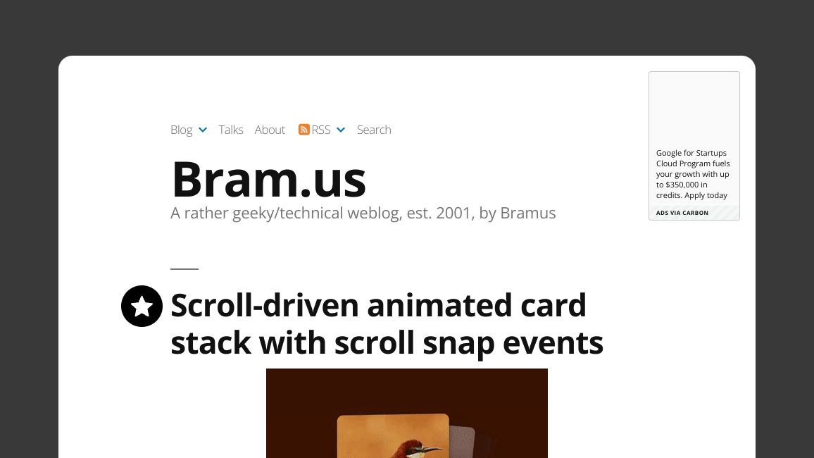 Page screenshot of www.bram.us/