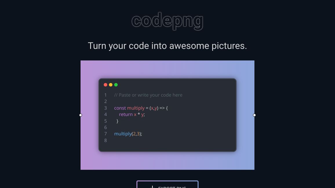 Screenshot of Codepng