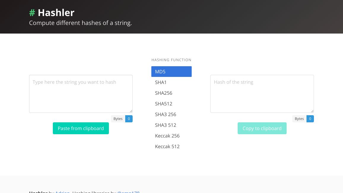 Screenshot of Hashler