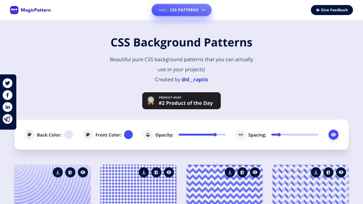 Screenshot of CSS Background Patterns