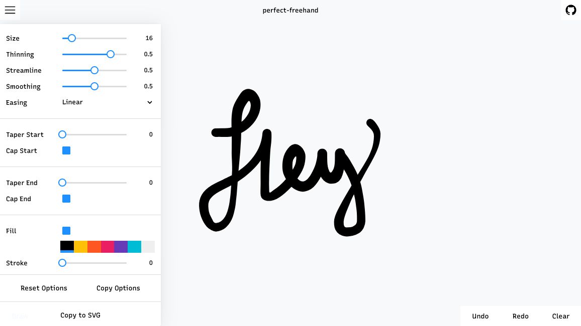 Screenshot of perfect-freehand