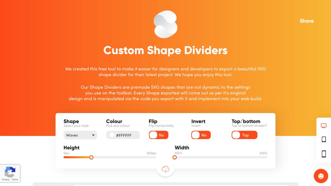 Screenshot of Custom Shape Dividers