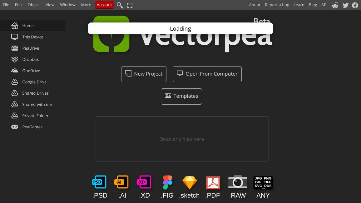 Screenshot of Vectorpea