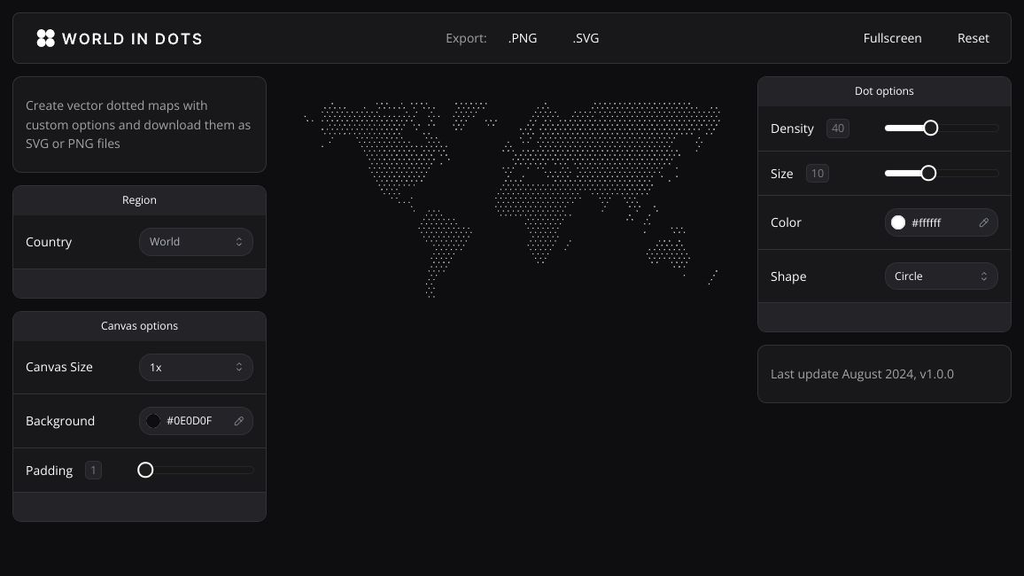 Screenshot of World in dots