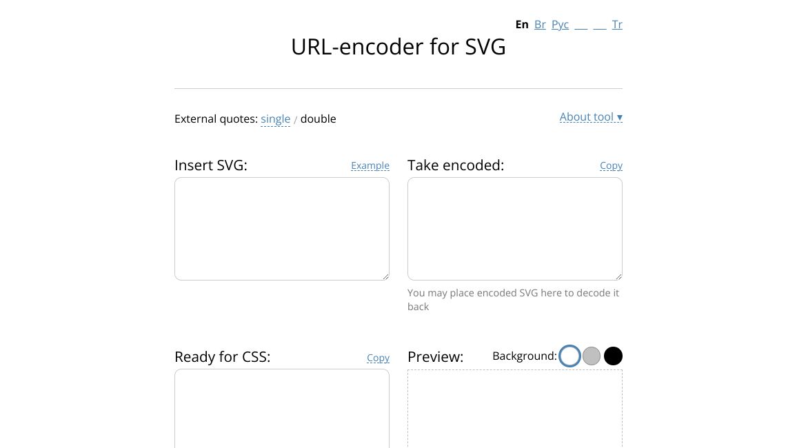 Screenshot of URL-encoder for SVG